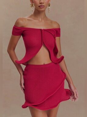 Meshki Haisley Knit Top and Mini Skirt